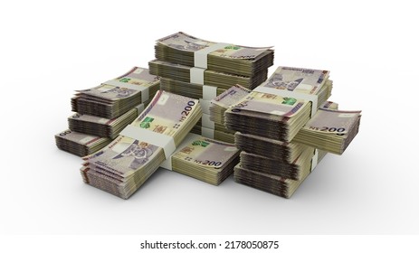 Stack 200 Namibian Dollar Notes 3d Stock Illustration 2178050875 ...