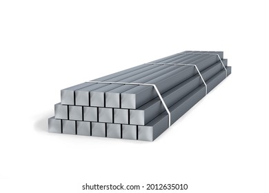 Stack of aquare bars isolated on white background - 3d render