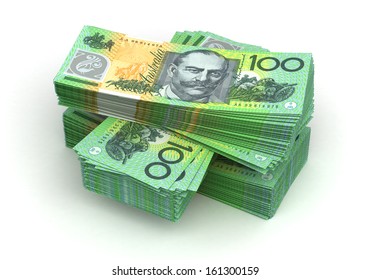 Stack of Australian Dollar (isolated with clipping path)
