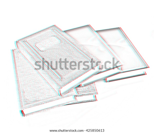 Stack Books On White Background Pencil Stock Illustration 425850613
