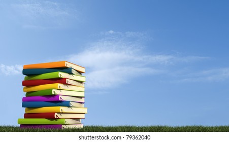 Books Stack School Education Concept Flat Stock Vector (Royalty Free ...