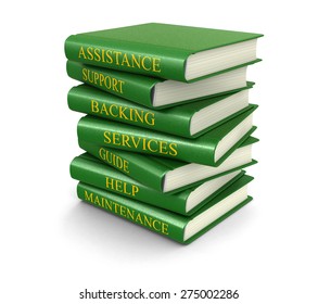 Stack of Books with Support Concepts (clipping path included)