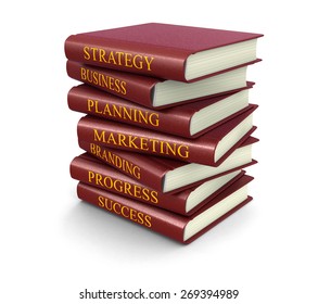 Stack Of Business Books (clipping Path Included)