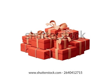 Stack of cartoon style gift boxes, 3d rendering. 3D illustration.