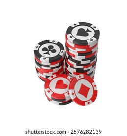     Stack Of Casino Chips 3d illustration isolated on white background