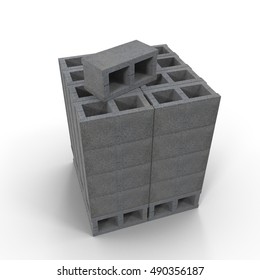 Stack Cinder Block Bricks Isolated On Stock Illustration 490356187 ...