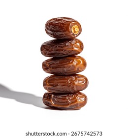 A stack of dates isolated on white