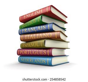 Stack of dictionaries (clipping path included)