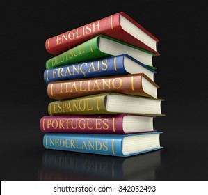 Stack of dictionaries (clipping path included)
