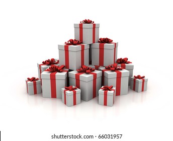 Stack Of Gift Boxes 3d Render