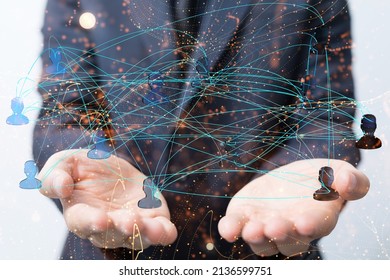 Stack of hands showing unity and teamwork  3d

