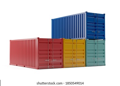 Stack Intermodal Cargo Shipping Containers Over Stock Illustration ...