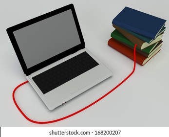 Stack of Multicolor Books with notebook