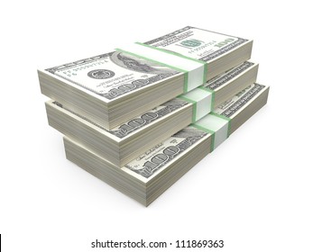 Stack One Hundred Dollar Bills Isolated Stock Illustration 111869363