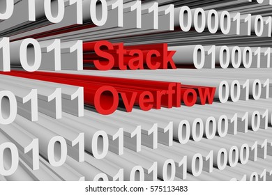 Stack Overflow In A Binary Code 3D Illustration