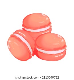 Stack Of Peach Macaron Hand Drawn Great For Cards, Banners, Headers, Party Posters Or Decorate Your Artwork.