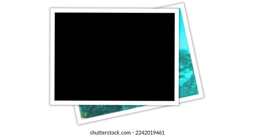 A stack of photos with a white border frame