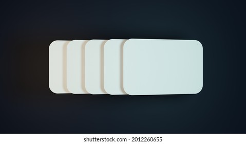 Stack Rounded Business Cards 3d Mockup Stock Illustration 2012260655 ...