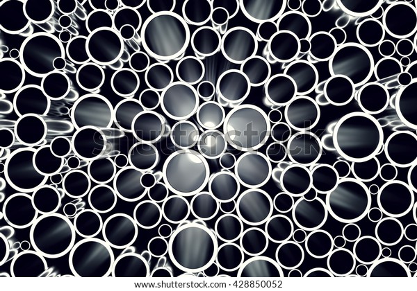 Stack Steel Pipe Background Front View Stock Illustration 428850052