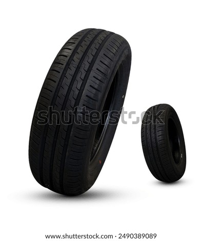 Stack of Tires on white Background