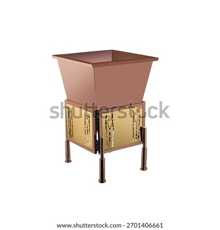 stackable dustbin golden and copper for hotel industries