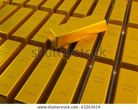 Stacked gold bars