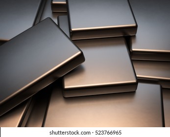 Stacked Metal Plates Of Neodymium Rare Earth Magnets 3D Rendering