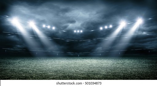 stadium ,dark clouds ,3d rendering