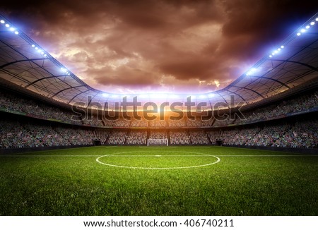 stadium light and night