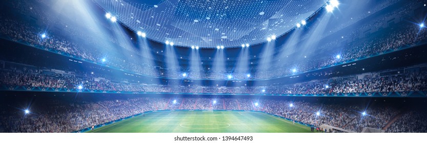 Stadium in the night light. 3D illustration