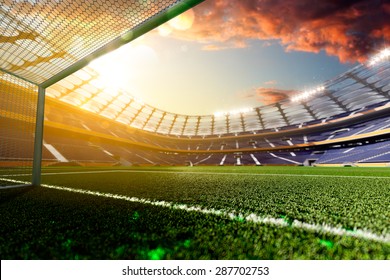 Stadium Soccer In Day Light 3d Render