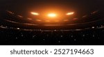 Stadium with Spotlights and Crowd Atmosphere, 3d rendering