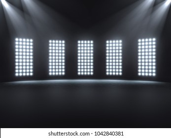 Stage Grid Lights  3d Rendering For Event