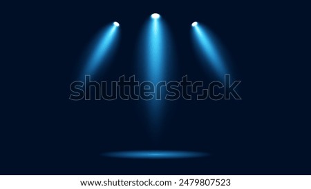 Stage light clean background. Blue beam.