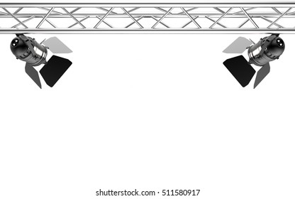 Stage Light Isolated On White Background 3D Rendering