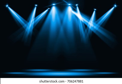 Stage Lights Blue Spotlight Strike Through Stock Illustration 706247881 ...