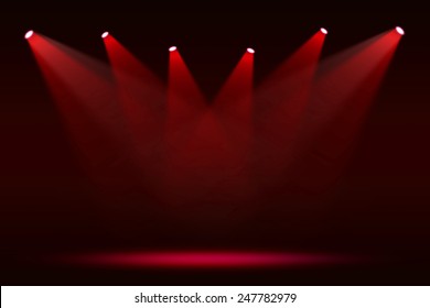 Stage Theater On Red Background 