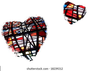 Stained Glass Heart Shapes