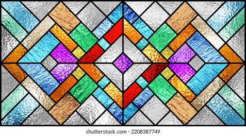 Stained Glass Window Abstract Colorful Stainedglass Stock Illustration ...