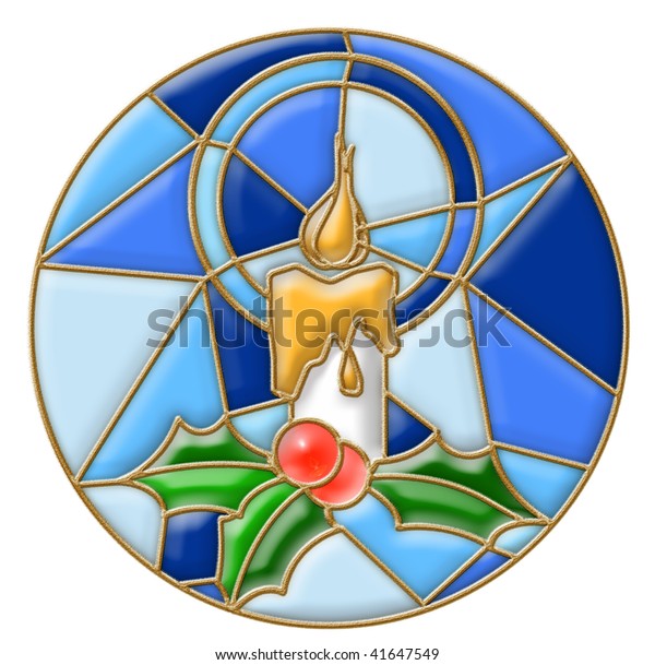 Stained Glass Window Christmas Drawing Stock Illustration 41647549