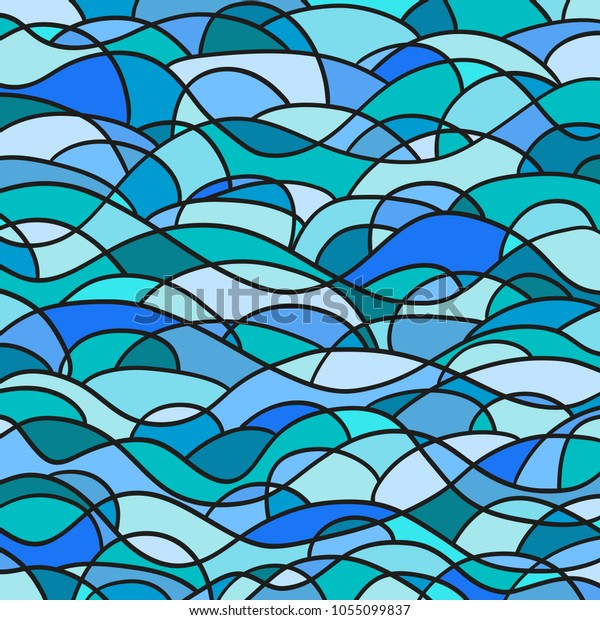 Stained-glass window. Pattern with lines and\
waves. Universal texture. Dinamic geometric background. Lineal\
wallpaper. Print for polygraphy, t-shirts and textiles. Decorative\
style. Line art\
creation