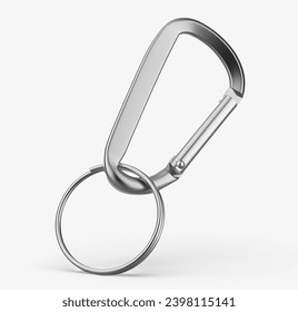 Stainless Steel Carbine Snap Hook Blank Template 3d illustration.