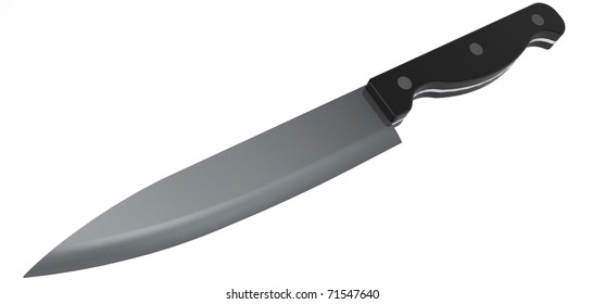 Knife Stabbing Through White Isolated Surface Stock Photo (edit Now 