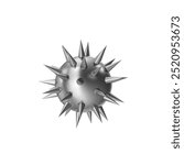   Stainless Steel Spiked Ball   3d illustration isolated on white background