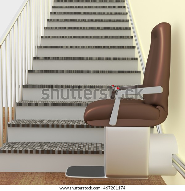 Staircase Stair Lift 3d Illustration Stock Illustration 467201174