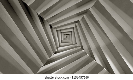 Stairs Abstract Illusion Escher's Inspired Background. 3D Render