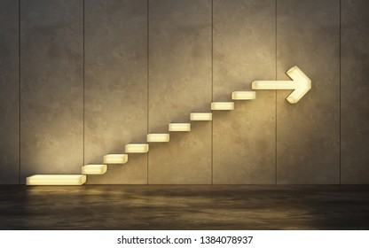 Stairs Going  Upward, 3d Rendering