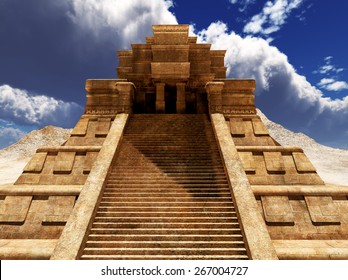 The Stairs Of Mayan Temple