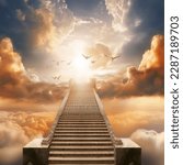 Stairway To Heaven, Staircase, After Life, God, Hope, Midjourney