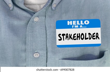 Stakeholder Name Tag Sticker Shirt 3d Illustration